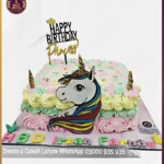 Sparkling Unicorn Cake for Girls' Birthday Celebrations in Lahore