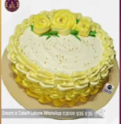 Yellow Delicacy Floral Cake in Lahore