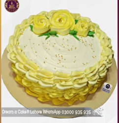 Yellow Delicacy Floral Cake in Lahore