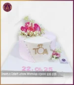 Custom Floral Engagement Celebration Cake in Lahore