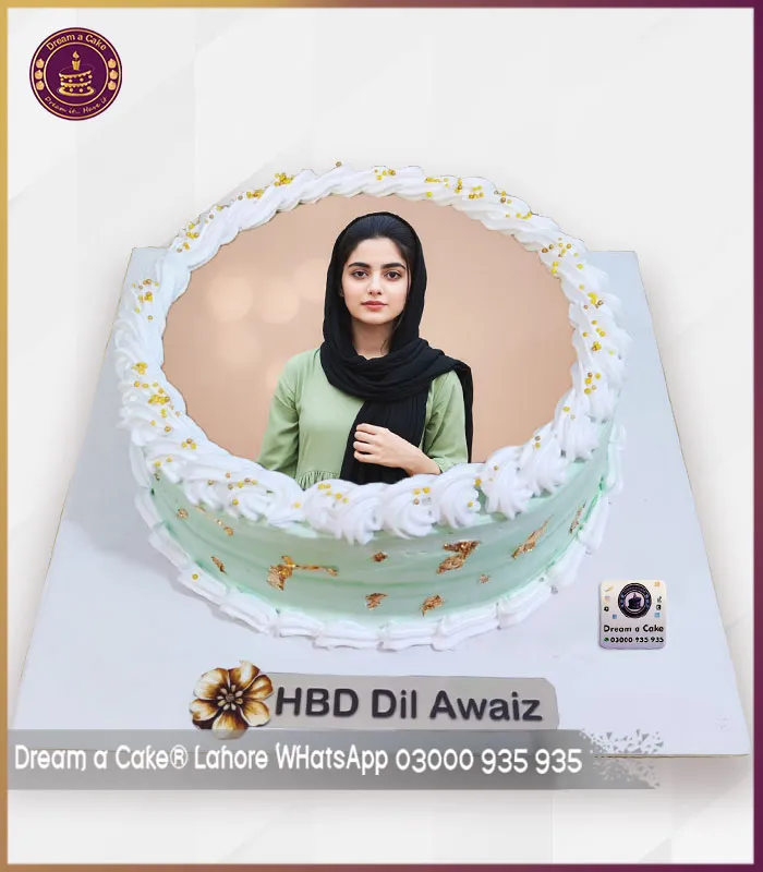 Unique & Charming Green Girl Photo Cake to Celebrate in Style in Lahore