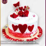Red Flowers And Butterfly Cake For 3rd Anniversary In Lahore