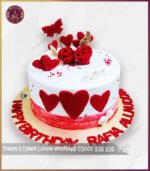 Red Flowers And Butterfly Cake For 3rd Anniversary In Lahore - Image 3