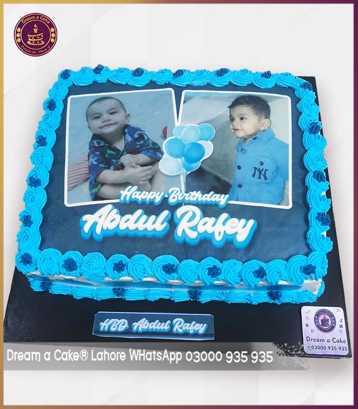 Double Photo Birthday Piocture Cake for Boys in Lahore