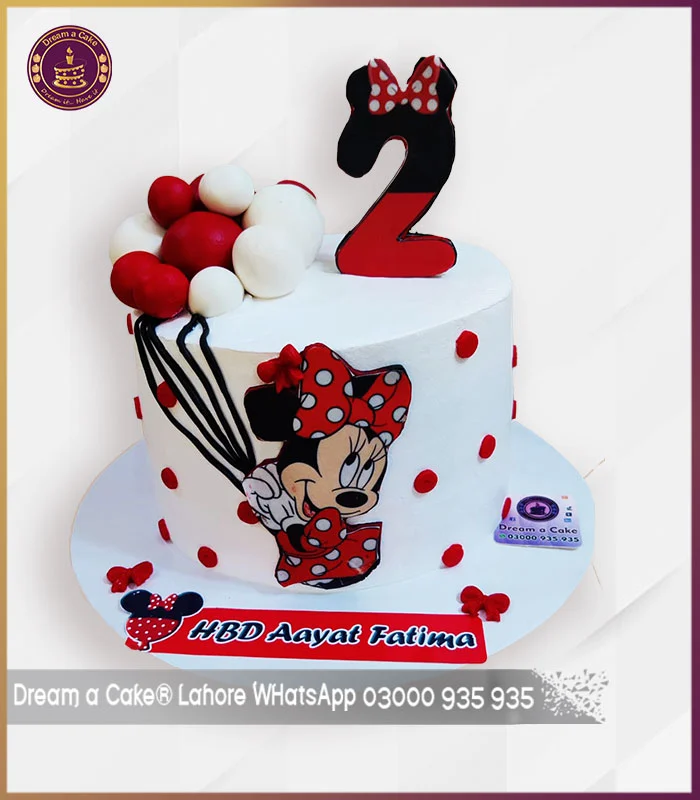 Adorable Red Minnie Mouse Cake for Little Girls in Lahore