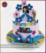 Royal Dress Matching Princess Doll Cake for Girl's Birthday in Lahore