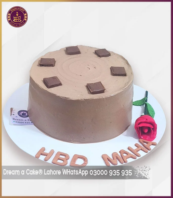 Premium Dairy Milk Inspired Chocolate Cake with Rose Touch in Lahore
