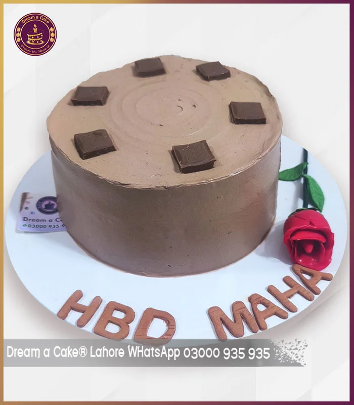 Premium Dairy Milk Inspired Chocolate Cake with Rose Touch in Lahore