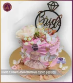 Delightful Floral Bride To Be Theme Cake in Lahore