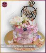 Delightful Floral Bride To Be Theme Cake in Lahore