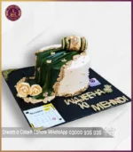 Celebrate Your Mehndi Moments with our Traditional Off-White & Green Mehndi Cake in Lahore