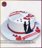 Unique Anniversary Heart Calendar Theme Cake in Lahore - Image 3