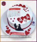 Unique Anniversary Heart Calendar Theme Cake in Lahore - Image 4