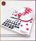 Unique Calendar & Heart Theme Birthday Cake in Lahore - Image 2