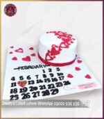 Unique Calendar & Heart Theme Birthday Cake in Lahore - Image 3