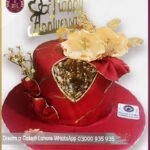 Stylish Red Anniversary Designer Cake in Lahore