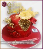 Stylish Red Anniversary Designer Cake in Lahore - Image 3