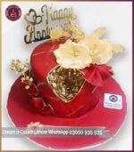 Stylish Red Anniversary Designer Cake in Lahore - Image 4