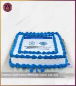 Customized Blue and White Theme Picture  Cake in Lahore - Image 3