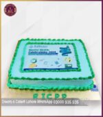 Customized Green Theme Picture Cake in Lahore