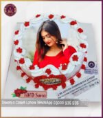 Beautiful Red Theme Birthday Picture Cake in Lahore - Image 2
