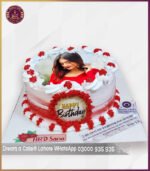 Beautiful Red Theme Birthday Picture Cake in Lahore - Image 3