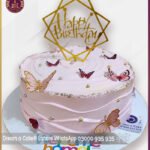 Customized Pink Butterfly Birthday Cake in Lahore