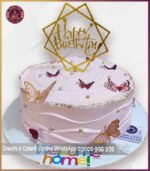 Customized Pink Butterfly Birthday Cake in Lahore