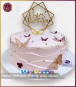 Customized Pink Butterfly Birthday Cake in Lahore - Image 2