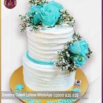 Customized Two-Tier Floral Theme Cake in Lahore