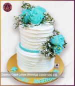 Customized Two-Tier Floral Theme Cake in Lahore