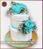 Customized Two-Tier Floral Theme Cake in Lahore - Image 2