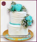 Customized Two-Tier Floral Theme Cake in Lahore - Image 3