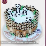 Adorable Panda Bamboo Theme Cake in Lahore