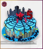 Exciting Spiderman Web Theme Cake For Birthdays in Lahore