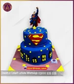 Epic Two-Tier Superman Superhero Cake in Lahore