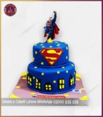 Epic Two-Tier Superman Superhero Cake in Lahore - Image 3