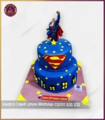 Epic Two-Tier Superman Superhero Cake in Lahore - Image 4