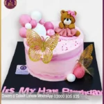 Custom Half Birthday Bear and Balloons Cake in Lahore