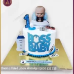 Custom Boss Baby 1st Birthday Cake for Kids in Lahore