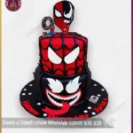 Epic Two-Tier Spiderman Venom Theme Cake in Lahore