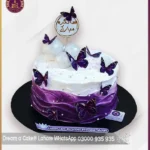 Custom Purple Butterfly 1st Birthday Cake for Kids in Lahore