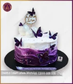 Custom Purple Butterfly 1st Birthday Cake for Kids in Lahore - Image 2