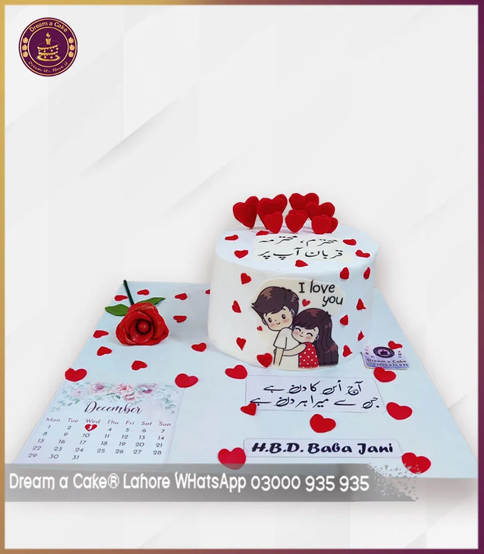 Memorable & Romantic Husband Birthday Red Hearts Special Cake in Lahore