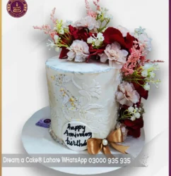 Luxurious Floral Birthday & Anniversary Cake in Lahore