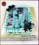 Customized Green & White Theme Chocolate Picture Cake in Lahore - Image 4