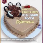 Classic Chocolate Heart Shaped  Cake in Lahore