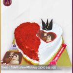 Celebrate in Style with Half Red and White Cake in Lahore