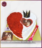 Celebrate in Style with Half Red and White Cake in Lahore - Image 2