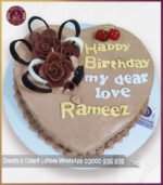 Classic Chocolate Heart Shaped  Cake in Lahore - Image 4